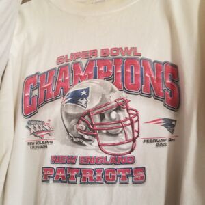 Super bowl 36 championship short sleeve graphic t shirt 2002 adidas size 2xl